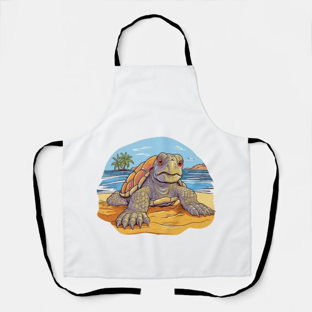 Delantal Tortuga Dibujos animados playa (Anverso)