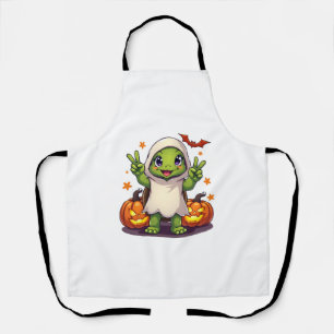 Delantal Tortuga Divertida Fantasma Calabaza Boo Halloween