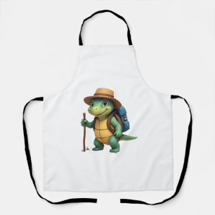 Delantal Tortuga Divertida Gráfica de Senderismo Camping Am