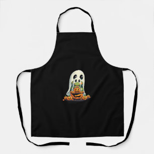 Delantal Tortuga fantasma de Halloween linda con dulces (5)