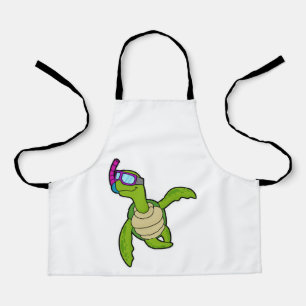 Delantal Tortuga nadando con Snorkel