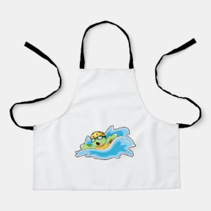 Delantal Tortuga nadando en el agua