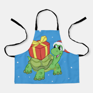 Delantal Tortuga navidad con el regalo