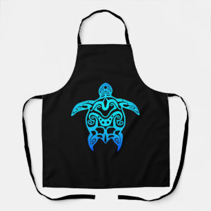 Delantal Tortuga oceánica azul tribal hawaiana