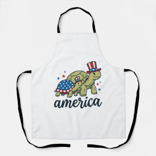 Delantal Tortuga Patriótica América Diseño de Grabado Vinta