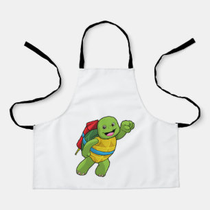 Delantal Tortuga volando con cohetes