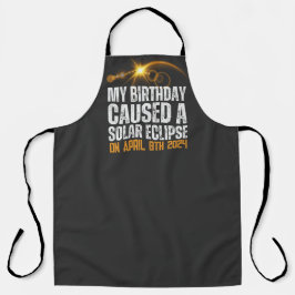 Delantal total eclipse solar divertido cumpleaños 4-8-2024