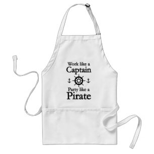 Delantal Trabajar Como Un Capitán Fiesta Como Un Pirata