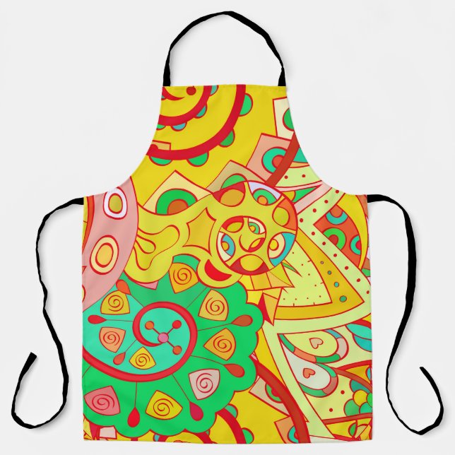Delantal Tracery seamless pattern. Mehndi design. Ethnic co (Anverso)