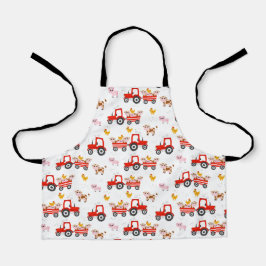 Delantal Tractor Con Animales De Granja
