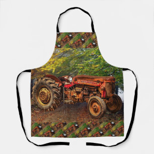 Delantal Tractor de granjas rojas Vintage