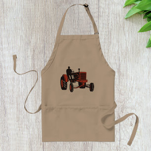 Delantal Tractor Rojo Antiguo Tractor Retro Agricultor