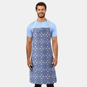 Delantal Tradicional Azulejo Español Azul y Blanco