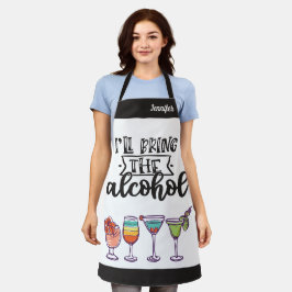 Delantal Traeré los cócteles coloridos de alcohol con humor