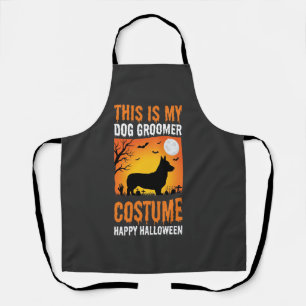 Delantal Traje de peluquero de perro de Halloween Silueta