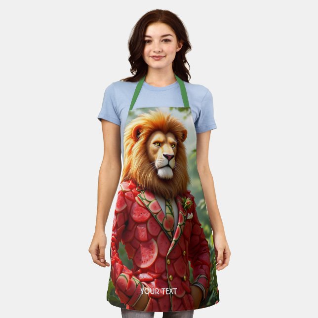 Delantal Traje de sandía de león lindo de fantasía (Gastado)