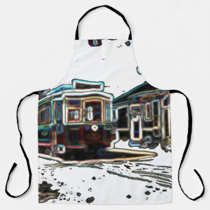 Delantal Trasleta de la TRC Neon en stad Large Print Apron