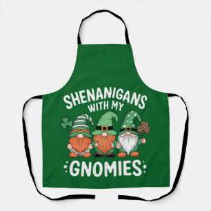 Delantal Travesuras Con Mis Gnomies Día de San Patricio Irl