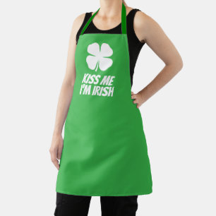 Delantal Trébol verde de la suerte lindo día de San Patrici