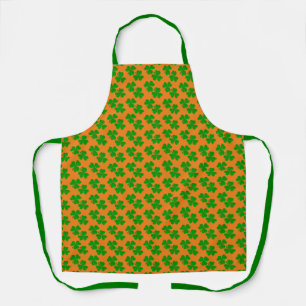 Delantal Tréboles irlandeses naranja y verde