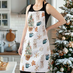 Delantal Trendy Colorful Christmas Pattern | Watercolor<br><div class="desc">Trendy Colorful Christmas Pattern | Watercolor</div>