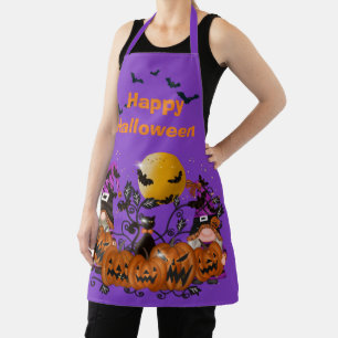 Delantal Trendy Happy Halloween Purple Gnome