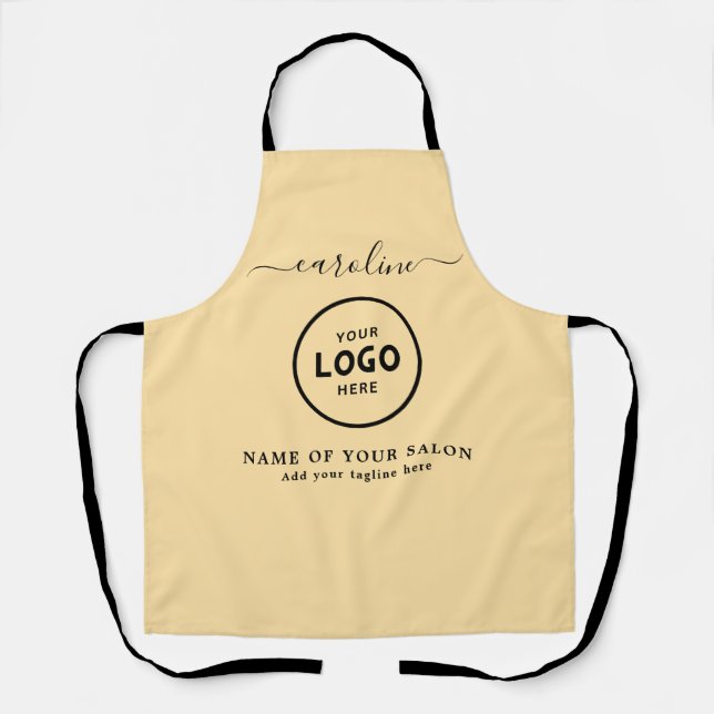 Delantal  Trendy Modern Salon Logo Apron (Anverso)