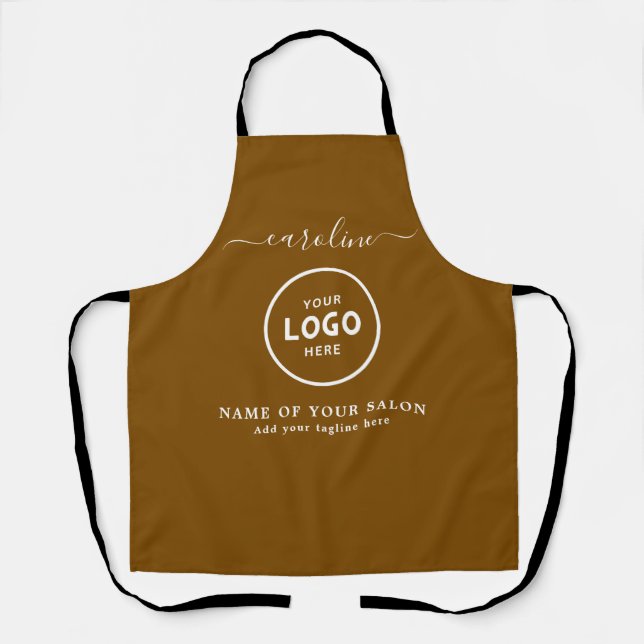 Delantal  Trendy Modern Salon Logo Apron (Anverso)