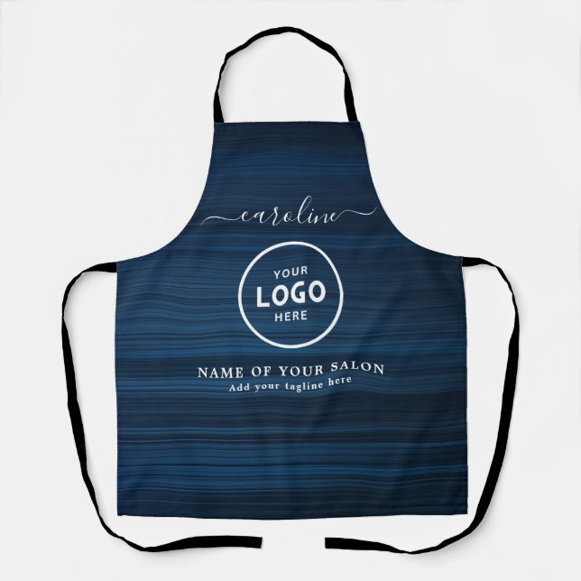 Delantal  Trendy Modern Salon Logo Apron (Anverso)