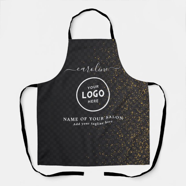 Delantal  Trendy Modern Salon Logo Apron (Anverso)