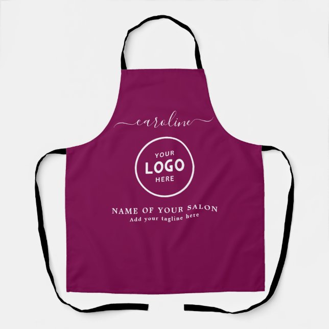 Delantal  Trendy Modern Salon Logo Apron (Anverso)