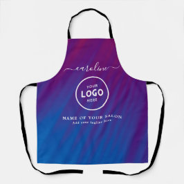 Delantal Trendy Modern Salon Logo Apron