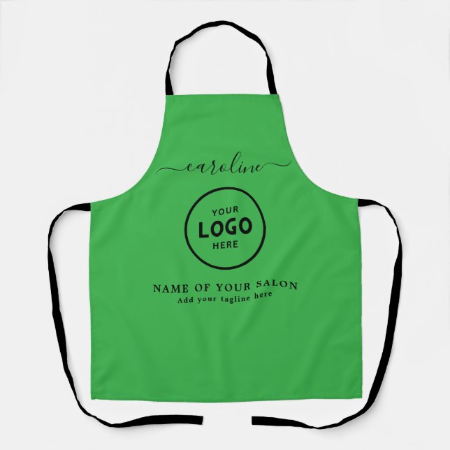 Delantal  Trendy Modern Salon Logo Apron (Anverso)