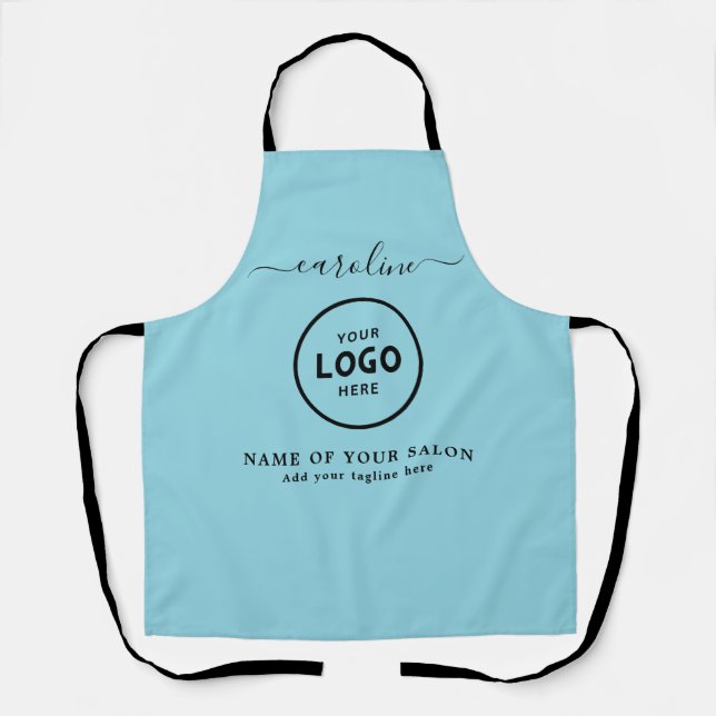 Delantal  Trendy Modern Salon Logo Apron (Anverso)