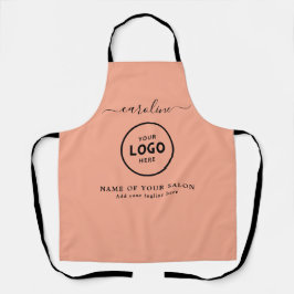 Delantal Trendy Modern Salon Logo Apron