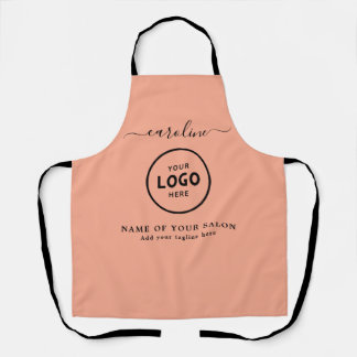 Delantal Trendy Modern Salon Logo Apron