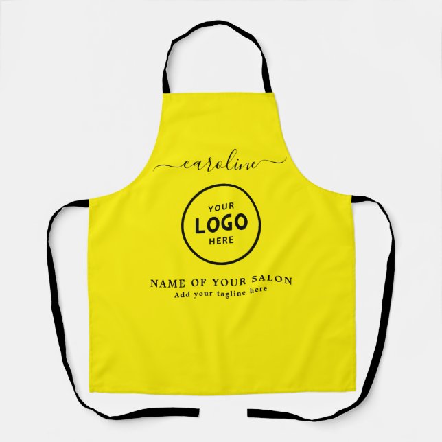 Delantal  Trendy Modern Salon Logo Apron (Anverso)