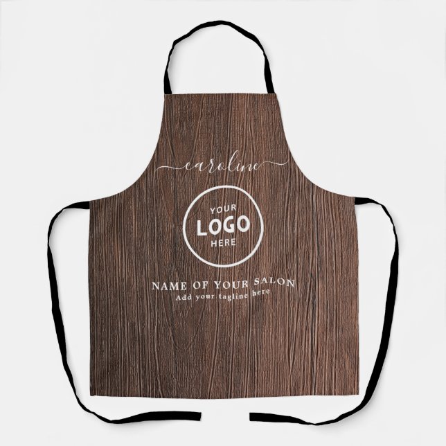 Delantal  Trendy Modern Salon Logo Apron (Anverso)