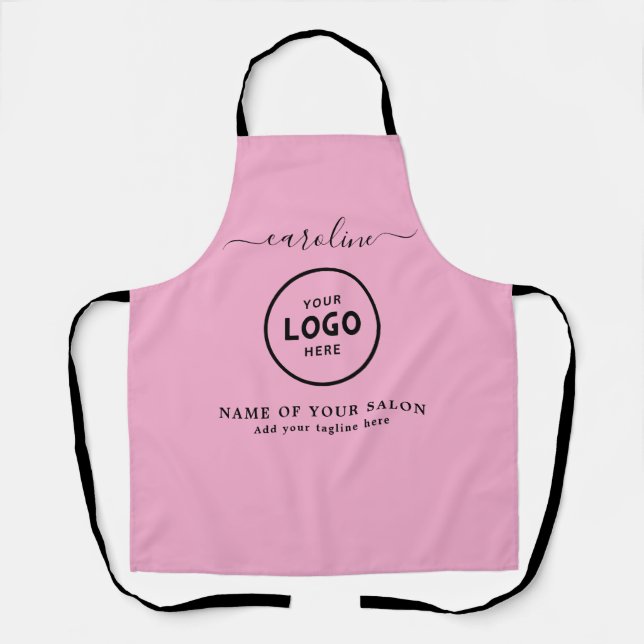 Delantal  Trendy Modern Salon Logo Apron (Anverso)