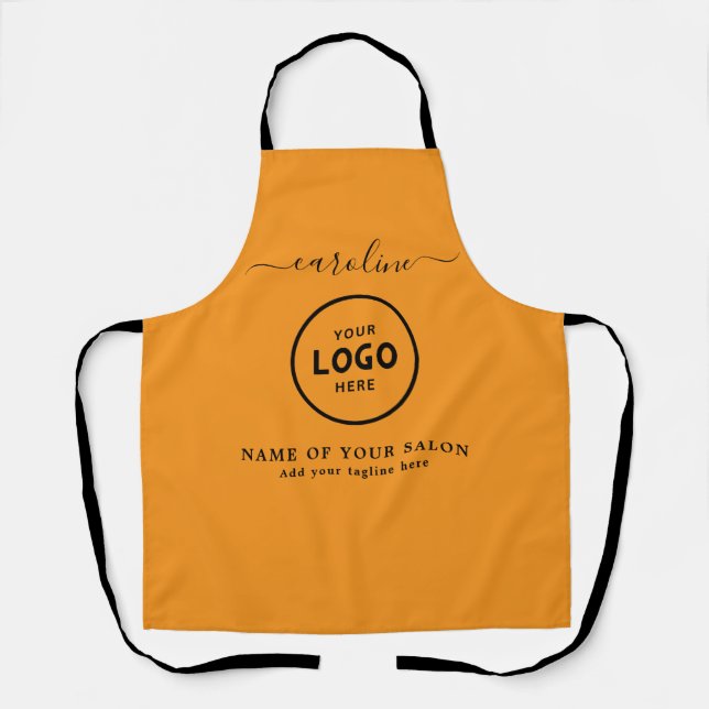 Delantal  Trendy Modern Salon Logo Apron (Anverso)