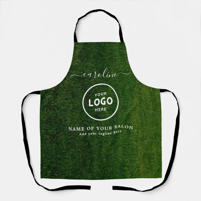 Delantal  Trendy Modern Salon Logo Apron (Anverso)