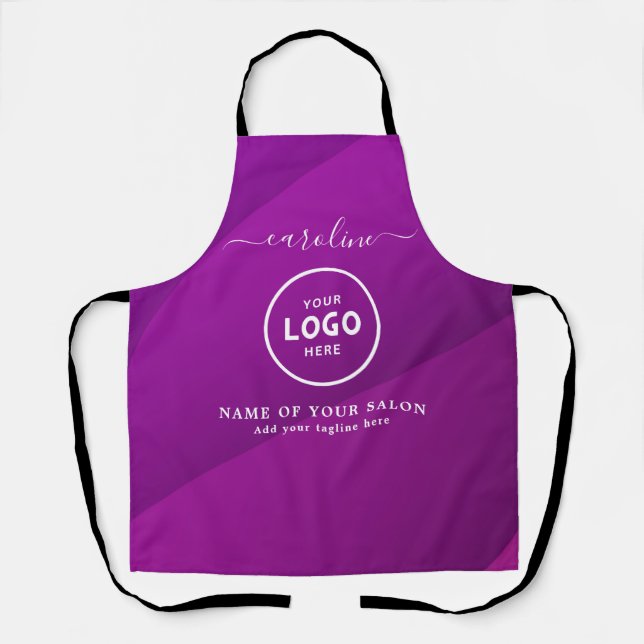 Delantal  Trendy Modern Salon Logo Apron (Anverso)
