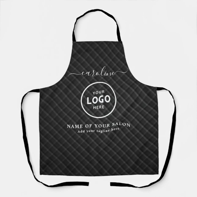 Delantal  Trendy Modern Salon Logo Apron (Anverso)