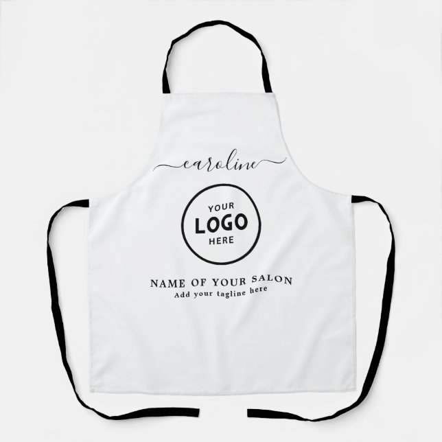 Delantal  Trendy Modern Salon Logo Apron (Anverso)