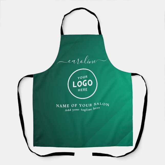 Delantal  Trendy Modern Salon Logo Apron (Anverso)