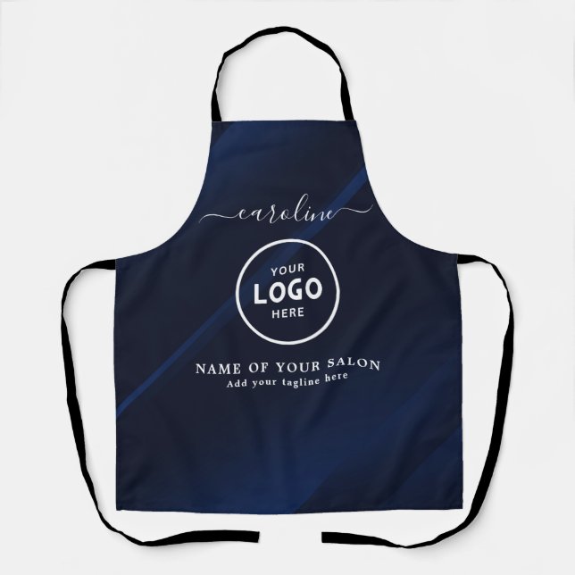 Delantal  Trendy Modern Salon Logo Apron (Anverso)