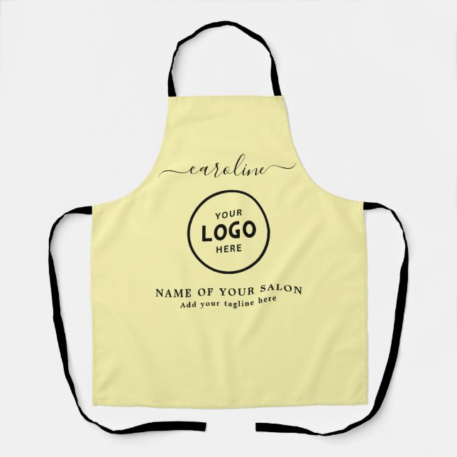 Delantal  Trendy Modern Salon Logo Apron (Anverso)