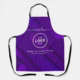 Delantal Trendy Modern Salon Logo Apron