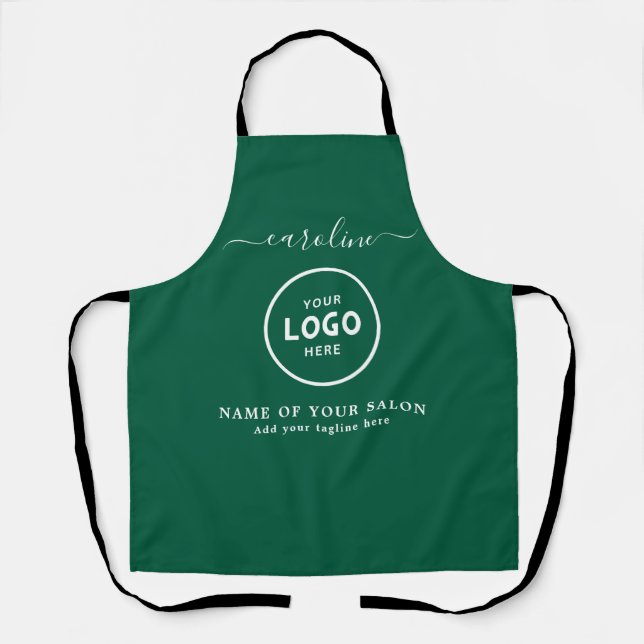 Delantal  Trendy Modern Salon Logo Apron (Anverso)