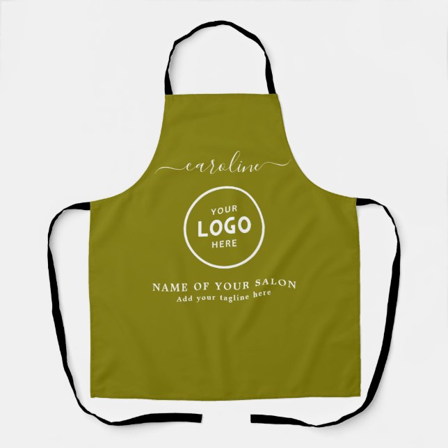 Delantal  Trendy Modern Salon Logo Apron (Anverso)